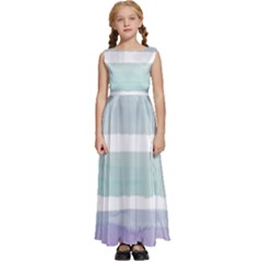 Watercolor Kids  Satin Sleeveless Maxi Dress