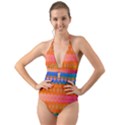 Sky Delight Halter Cut-Out One Piece Swimsuit View1