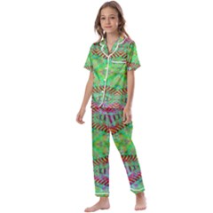 Whimsy Mint Kids  Satin Short Sleeve Pajamas Set by Thespacecampers