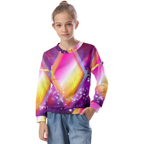 My Diamonds Kids  Long Sleeve Tee With Frill  by Thespacecampers