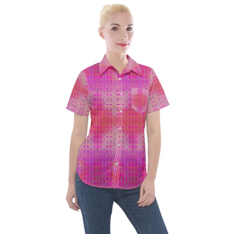 Engulfing Love Women s Short Sleeve Pocket Shirt by Thespacecampers