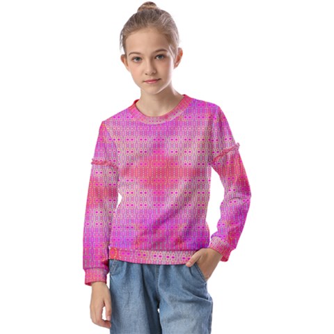 Engulfing Love Kids  Long Sleeve Tee With Frill  by Thespacecampers