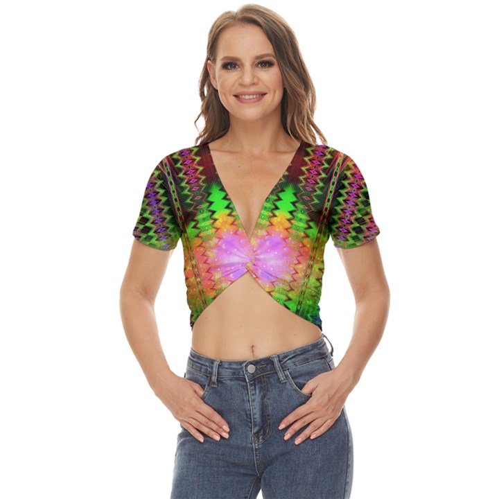 Blast Away Twist Front Crop Top