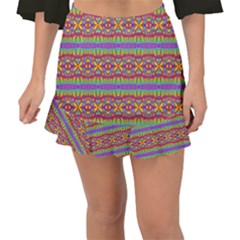 Eye Swirl Fishtail Mini Chiffon Skirt