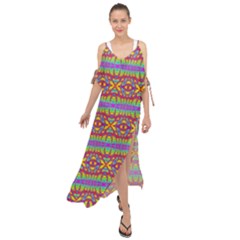 Eye Swirl Maxi Chiffon Cover Up Dress