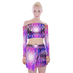 Starburst Off Shoulder Top With Mini Skirt Set by Thespacecampers