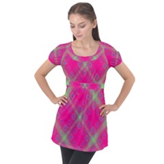 Pinky Brain Puff Sleeve Tunic Top by Thespacecampers