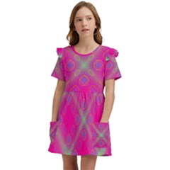 Pinky Brain Kids  Frilly Sleeves Pocket Dress by Thespacecampers