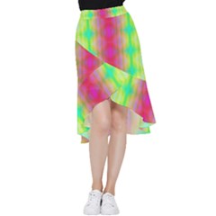 Patterned Frill Hi Low Chiffon Skirt by Thespacecampers