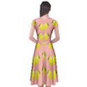 Yellow lemons on pink Cap Sleeve Wrap Front Dress View2