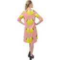 Yellow lemons on pink Long Sleeve Mini Shirt Dress View2