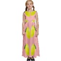 Yellow lemons on pink Kids  Satin Sleeveless Maxi Dress View1