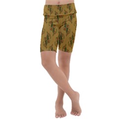 Flowers-001 Kids  Lightweight Velour Cropped Yoga Leggings by nate14shop