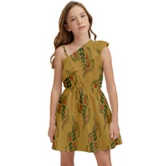 Flowers-001 Kids  One Shoulder Party Dress by nate14shop