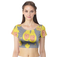 Avocado-yellow Short Sleeve Crop Top by nate14shop