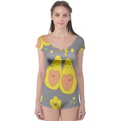 Avocado-yellow Boyleg Leotard  by nate14shop