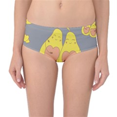 Avocado-yellow Mid-waist Bikini Bottoms by nate14shop