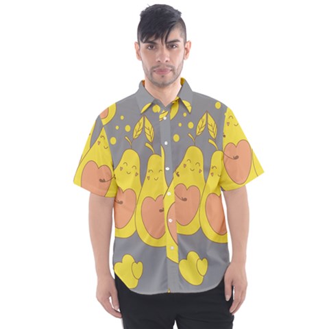 Avocado-yellow Men s Short Sleeve Shirt by nate14shop