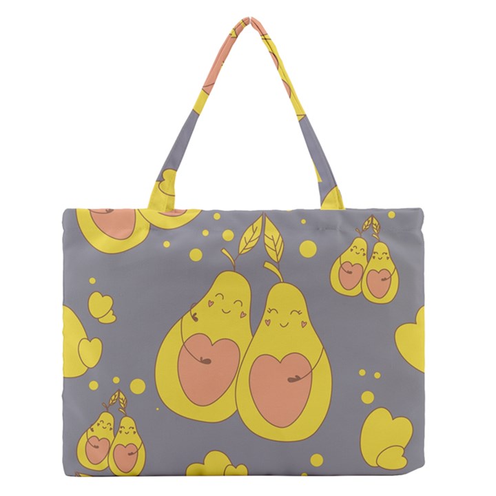 Avocado-yellow Zipper Medium Tote Bag