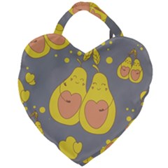 Avocado-yellow Giant Heart Shaped Tote by nate14shop