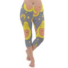 Avocado-yellow Lightweight Velour Capri Yoga Leggings