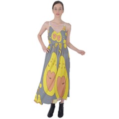 Avocado-yellow Tie Back Maxi Dress by nate14shop