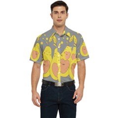 Avocado-yellow Men s Short Sleeve Pocket Shirt  by nate14shop