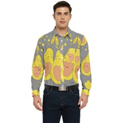 Avocado-yellow Men s Long Sleeve Pocket Shirt  by nate14shop