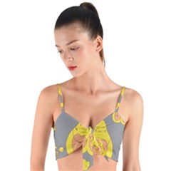 Avocado-yellow Woven Tie Front Bralet by nate14shop