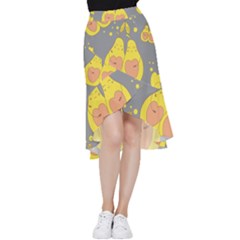 Avocado-yellow Frill Hi Low Chiffon Skirt by nate14shop