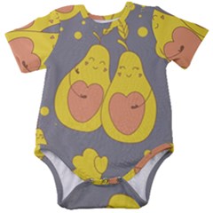 Avocado-yellow Baby Short Sleeve Onesie Bodysuit by nate14shop