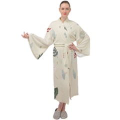 Background-gry Abstrac Maxi Velour Kimono