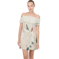 Background-gry Abstrac Off Shoulder Chiffon Dress