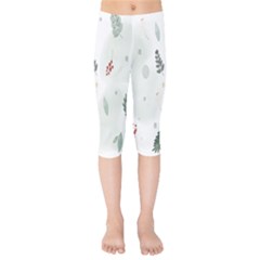 Background-white Abstrack Kids  Capri Leggings 