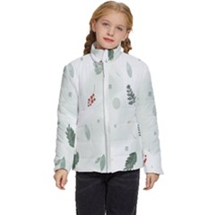 Background-white Abstrack Kids  Puffer Bubble Jacket Coat