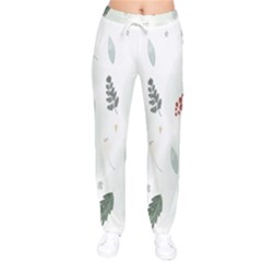 Background-white Abstrack Women Velvet Drawstring Pants by nate14shop