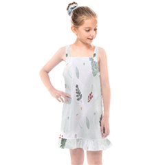 Background-white Abstrack Kids  Overall Dress