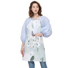 Background-white Abstrack Pocket Apron