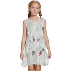 Background-white Abstrack Kids  Sleeveless Tiered Mini Dress