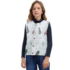 Background-white Abstrack Kid s Short Button Up Puffer Vest	