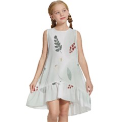 Background-white Abstrack Kids  Frill Swing Dress