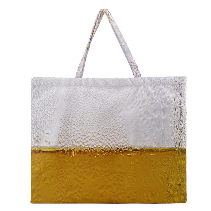 Beer-002 Zipper Large Tote Bag