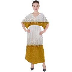 Beer-002 V-neck Boho Style Maxi Dress by nate14shop