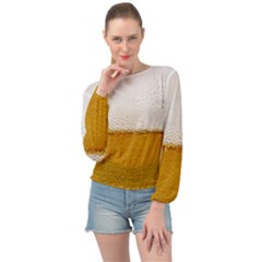 Beer-002 Banded Bottom Chiffon Top by nate14shop