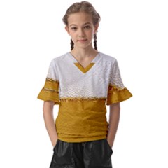 Beer-002 Kids  V-neck Horn Sleeve Blouse by nate14shop