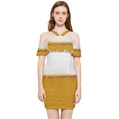 Beer-002 Shoulder Frill Bodycon Summer Dress by nate14shop