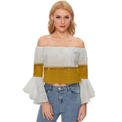 Beer-002 Off Shoulder Flutter Bell Sleeve Top by nate14shop