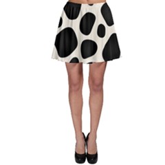 Leoperd-white-black Background Skater Skirt by nate14shop