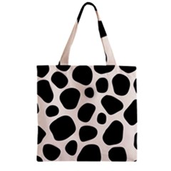 Leoperd-white-black Background Zipper Grocery Tote Bag by nate14shop