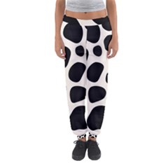 Leoperd-white-black Background Women s Jogger Sweatpants by nate14shop